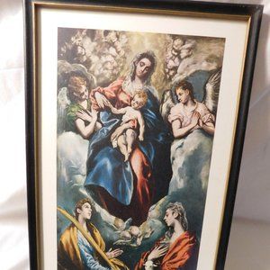 Vintage El Greco The Virgin with St. Ines and St. Tecla Framed Art Print
